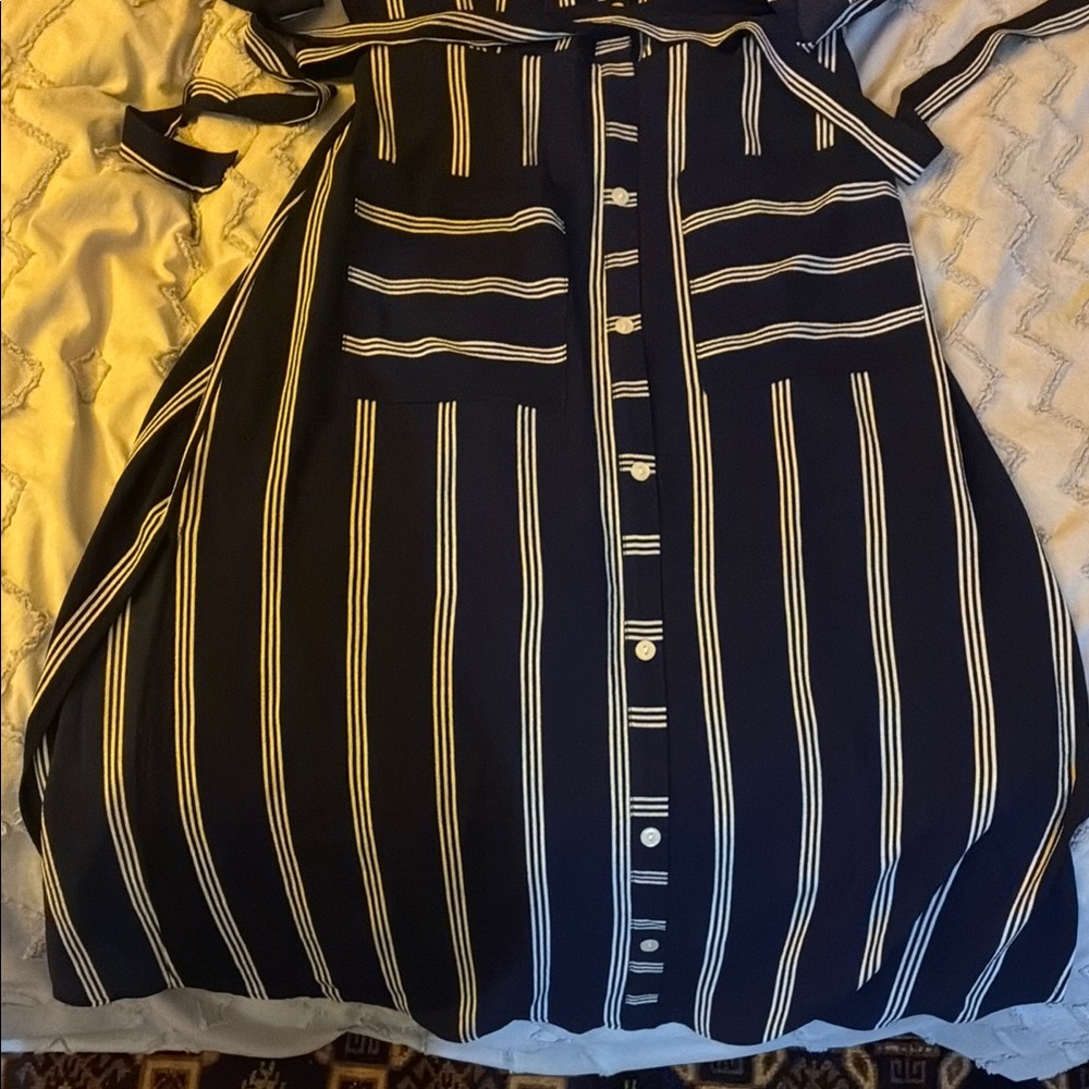 Monteau Striped Button-Up Shirt Dress - Picture 4 of 11